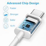 10Ft Iphone 16 15 Charger Fast Charging - 3 Pack 20W Usb C Charger Block And Type C To C Cable Compatible With Iphone 16/16 Pro/16 Pro Max/16E, Iphone 15, Ipad Pro, Air 5/4, Ipad 10/Mini 6