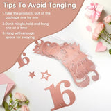 Pink Rose Gold Sweet 16 Party Decorations For Girls, Pre-Strung Glitter Twinkle Number 2009 16 Years Old Hanging Streamer Banner Party Supplies, Pink Happy 16Th Birthday Gifts Decor