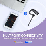 Bluetooth Headset Bh71 Pro,Teams Zoom Certified,Single Ear Wireless Headset With Charging Case,Bluetooth Earpiece With Noise Canceling Mic,Type-C/A Usb Dongle,Connect Mobile/Mac/Pc,