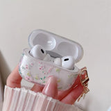 Compatible With Airpods Pro 2Nd/1St Case Clear Case, Cute Cartoon Flower Pattern Design With Aesthetic Floral Keychain Soft Tpu Protective Shockproof Cover For Airpods Pro/Pro 2-Pink
