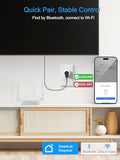 15A Smart Plug, Wi-Fi & Bluetooth Smart Outlet For High-Power Home Appliances, Works With Alexa & Google Home, Easy Setup, Timer & Remote Control, Fcc & Etl Certified, 2.4Ghz Wi-Fi Only