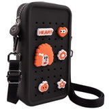 Candy Small Crossbody Bag For Women With Customizable Charm Holes, Compact & Durable With Adjustable Strap, Perfect For Everyday Use (Black)