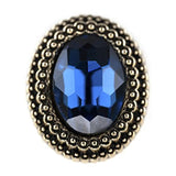 20 Pcs Blue Oval Rhinestone Metal Shank Sewing Coat Buttons - 21Mm - 2