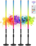 4 Pack 4FT RGB LED Tube DJ Light Bars with Stands 5000mAh Battery Powered Event Lights