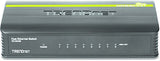 8-Port Unmanaged 10/100 Mbps Greennet Ethernet Desktop Switch, Te100-S8, 1.6 Gbps Switching Capacity, Plastic Housing, Network Ethernet Switch, Plug & Play Black