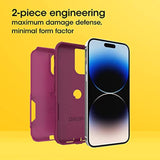 OtterBox iPhone 14 Pro Max (ONLY) Commuter Series Case - INTO The Fucshia (Pink), Slim & Tough, Pocket-Friendly, with Port Protection
