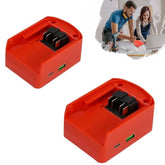 Usb Charger Adapter For Milwaukee 18V Battery, 2 Pack Fast Charging Adapter For M18 Battery With Usb Type-C Interface Dc 5V/3A, 9V/2.22A Pps 3.3V-11V/2A,12V/1.5A (Adapter Only)
