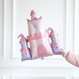 4Pcs Princess Birthday Party Balloons With 30Inch Castle Carriage Foil Balloons For Girl Princess Baby Shower Decorations(4Pcs Set)