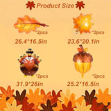 Thanksgiving Balloons 8Pcs Turkey Pine Cone Fall Leaf Balloons for Autumn Harvest Decor