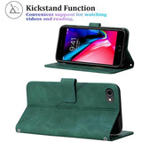 Flip Wallet Case Compatible with iPhone 8/7/6/6S/SE 2022/SE 2020 Green