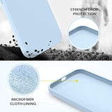 For Iphone 12 Case, Iphone 12 Pro Case Liquid Silicone Soft Gel Rubber Microfiber Lining Cushion Protective Cover Compatible With Iphone 12/12 Pro 5G -6.1 Inch, Light Blue