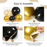 Black & Gold Balloon Arch Kit 133pcs for Party, Wedding, Graduation and Birthday Décor