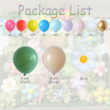 Sage Green Balloon Arch Kit 202Pcs Light Brown Balloon Garland With Diy Rainbow Flower Clip Balloon And Daisy Balloons For Spring Floral Baby In Bloom Birthday Tea Party Decorations