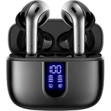 Bluetooth Wireless Earbuds, 60H Playback, LED Display, IPX5, with Mic
