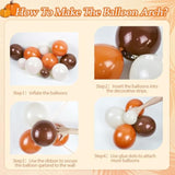 150PCS Fall Balloon Arch Kit with Brown Orange Balloons for Baby Shower Wedding