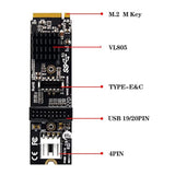 5Gbps Type-E Usb 3.1 Front Panel Socket & Usb 2.0 To Nvme Ngff M-Key Express C