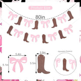 Boot Or Bows Gender Reveal Banner - Boots Or Bows Party Decorations,Cowgirl Boots 1St Birthday,Cowgirl Gender Reveal Decorations,Cake Smash Backdrop Banner