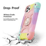 MARKILL Compatible with iPhone 12 Pro Max Case 6.7 Inch with Ring Stand, Military Grade Drop Protection Full Body Rugged Heavy Duty Cover for iPhone 12 Pro Max. (Rainbow Pink)