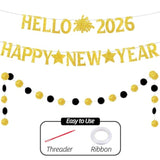 Happy New Year 2026 Banner for New Year's Eve Party Decorations