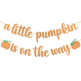 Pumpkin Baby Shower Decorations A Little Pumpkin Is On The Way Banner Orange Glitter Pumpkin Birthday Party Decorations Orange Little Pumpkin Banner Thanksgiving Fall Theme Gender Reveal Baby Shower Birthday Party Decorations Supplies