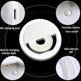 Rechargeable Clip-On Selfie Ring Light 36 LED for Phone Photography