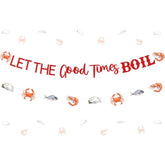 Seafood Party Decorations, Let The Good Times Boil Party Banner Seafood Garland For Lobster Crawfish Shrimp Crab Fish Seafood Boil Birthday Party Supplies