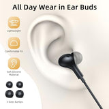 USB A Headphones Wired Earbuds with 7.5ft Long Cord,3 Sizes Ear Tips & Carry Case Earphones In-Ear Buds for School Students Home Office Gaming USB