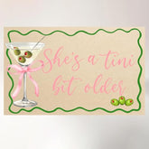 A Tini Bit Older Backdrop Green Pink Banner Espresso Martini Party Decor