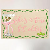 A Tini Bit Older Backdrop Green Pink Banner Espresso Martini Party Decor
