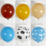 131Pcs Cowboy Balloon Garland β Brown, Blue, Cow Print for Rodeo & Farm Party