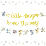 Dragon Baby Shower Party Decorations A Little Dragon Is On The Way Banner Dragon Theme Garland Banner Magic Dragon Party Decor Dragon Theme Party Little Dragon Baby Shower Supplies For Boys