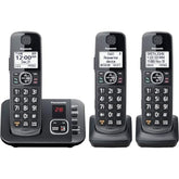 Dect 6.0 Expandable System, Cordless Phones With Answering Machine And Call Blocking - 3 Cordless Phones 3 Handsets - Kx-Tge633M (Metallic Black)