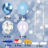 Balloon Stand Kit For Floor With String Light 2 Set Baby Blue Centerpieces Balloon Holder Decoration For Wedding Baby Shower Birthday Party Bachelorette Party