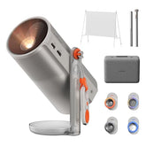 Mogo 4 Laser Projector Collection, 550 Iso Lumens, Google Tv , Official Netflix, 5H Battery Life All-In-One Home & Outdoor Cinema Kit With Powerbase Stand, 70" Screen, 4 Filters& Carry Case