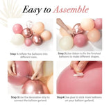 150Pcs Blush Pink Balloon Arch Kit for Boho Baby Shower, Wedding & Party Decorations