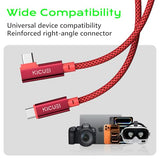 USB-C to USB-C Tethering Cable 16.5FT (5m), Right Angle Photography Cord, 20Gbps Fast Transfer, 4K@60Hz, PD Power Delivery, Compatible with