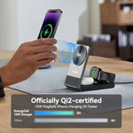 Qi2 3 In 1 Wireless Charging Station For Apple, 15W Wireless Travel Charger For Iphone 16/15/15 Pro/14/13/12, Apple Watch, Airpods, Fast Charger For Multiple Devices Apple