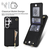 for Galaxy S26 Ultra Wallet Case with Card Holder & Lanyard for Women, PU Leather Flip Folio Protective Cover with Adjustable Crossbody Wrist