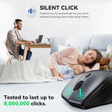 Wireless Mouse, 2.4G Usb Computer Mouse With 6-Level Adjustable 4800 Dpi, Silent Quiet Click30 Months Battery, Ergonomic Grips, 6 Buttons Portable For Pc, Chromebook, Mac - Grey