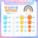 30 Pcs Blue Rainbow Cake Toppers with Balloons for Birthday & Wedding Party Decor
