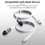 2 In 1 Custom Coiled Usb C To A And C Cable With Detachable Extendable Double