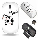 Wireless Computer Laptop Mouse Portable Optical Mouse With Nano Usb Receiver Cow Design