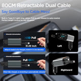 Bluetooth Car Adapter,5 In 1 Retractable Car Phone Charger With Bluetooth 5.3 Fm Transmitter,Handsfree Call And Mp3 Player,2 Retractable Cables And Usb Pd Charging Adapter For Cars Phone,Galaxy,Pixel