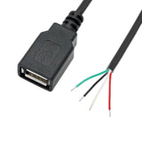 4Pcs Short Usb A Female 4 Pin Bare Wire 11Inch,Usb 5V/2A 4 Pin Pigtail Open En