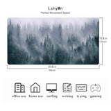 Forest Large Mouse Pad Nature Aesthetic Plants Jungle Trees Gaming Long Xxl Mouse Pad For Women Desk 31.5X11.8 Inches Bddwmn2 (Black)