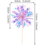 30 Pcs Foil Firework Cupcake Toppers Sparkle Tinsel Cupcake Picks Happy Birthday Cake Toppers Drink Stirrers Cocktail Food Fruit Toothpicks For Baby Shower Birthday Party Decorations Supplies Purple