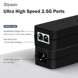 2.5G Poe+ Injector 30W Non-Poe To Poe Adapter With 2 Rj-45 Ports - 100/1000/2500Mbps, Ieee 802.3Af/At Compliant, Plug & Play, Distance Up To 100M (328 Ft.), Ideal For Ip Phones, Ip Camera