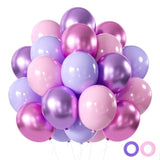 Pink & Purple Latex Balloons: Party Decor, Baby Shower, Birthday (50pcs, 12")