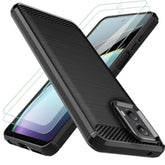 Moto G 5G 2024 Case with 2 Screen Protectors Flexible TPU Shockproof Black