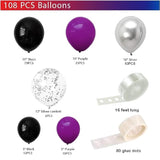 Wednesday Balloon Garland Kit, Purple Black Silver Arch Kit For Gradua